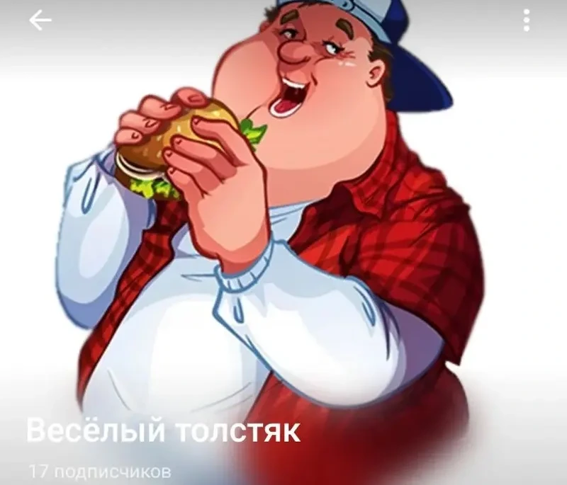 Скриншот паблика «Весёлый толстяк», который Кирилл создал и вёл